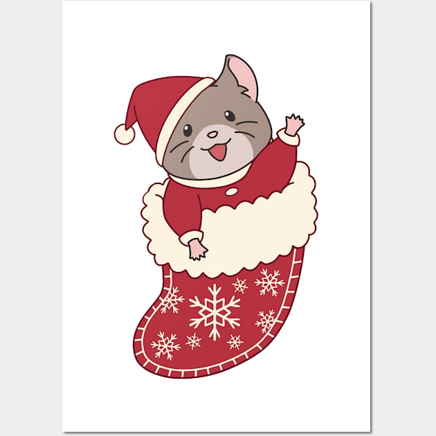 Cute Christmas mouse Wall Art by TomatoLacoon